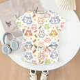 thumbnail image 4 of Girls Summer Clothes Size 7-8 2 Piece Outfits Cute Preppy Animal Print Clothing Sets Casual Short Sleeve T Shirts Top and Shorts Sport Lounge Set Beige 2-3 Years, 4 of 7
