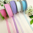 Bluethy 10 Yards Lace Ribbon 15mm Wide Trim DIY Fabric Wedding Decorative Sewing Rope