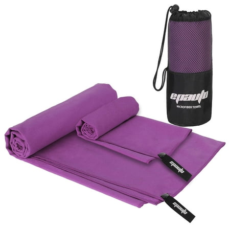 

EPAuto 2PK Microfiber Fast Drying Travel Gym Towels Purple