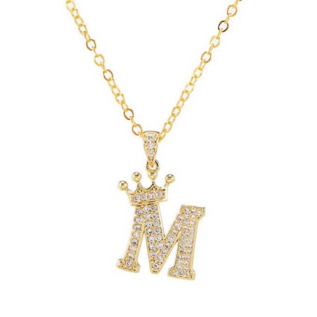 Qarigey Collar con letras para mujer, adorno para vestir, decoración colgante elegante, colgante con alfabeto brillante, accesorio de moda, Type1 NO1