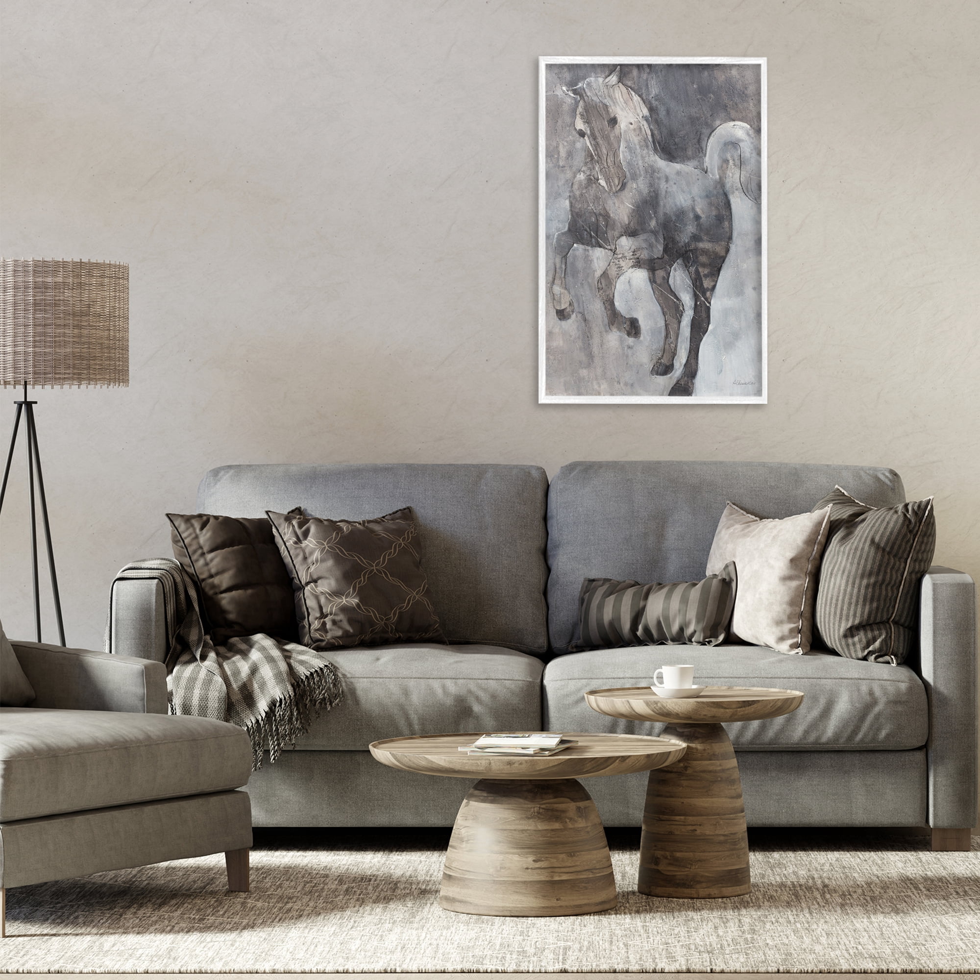 Stupell Industries Wind Dancer Stallion Animals & Insects Painting White Framed Art Print Wall Art, 20 x 30