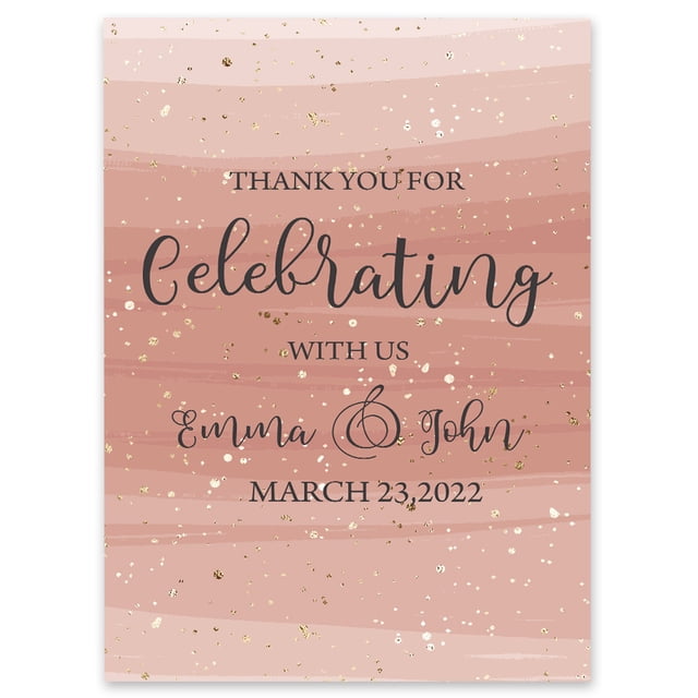 Darling Souvenir MADE WITH LOVE Custom Thank You For Celebrating With UsBrush StrokeWelcomeSignIdeal For Celebration - 18x12