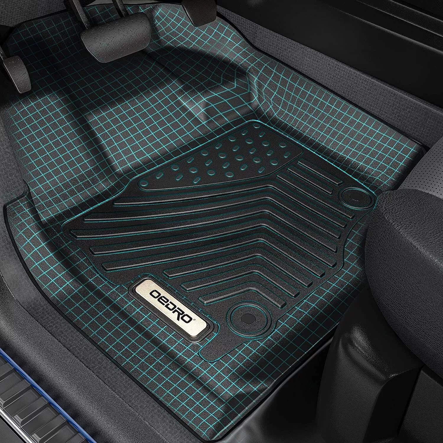 RVNI Floor Mats & Cargo Mat for 2017-2025 Chrysler Pacifica 7 and 8 Passenger Model TPE All-Weather Protection Full Set (No Hybrid Models)