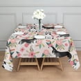 thumbnail image 3 of Husky and Pink Pioneer Flower Square Tablecloth,Waterproof Square Table Cover,Wipeable Spillproof Washable Table Cover for Home Kitchen Party Decor 60"x60"(152x152cm), 3 of 6