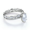 thumbnail image 3 of JeenMata Stylish 1.75 Carat Oval Cut Moissanite Wedding Ring Set in 18k White Gold Over Silver, 3 of 7