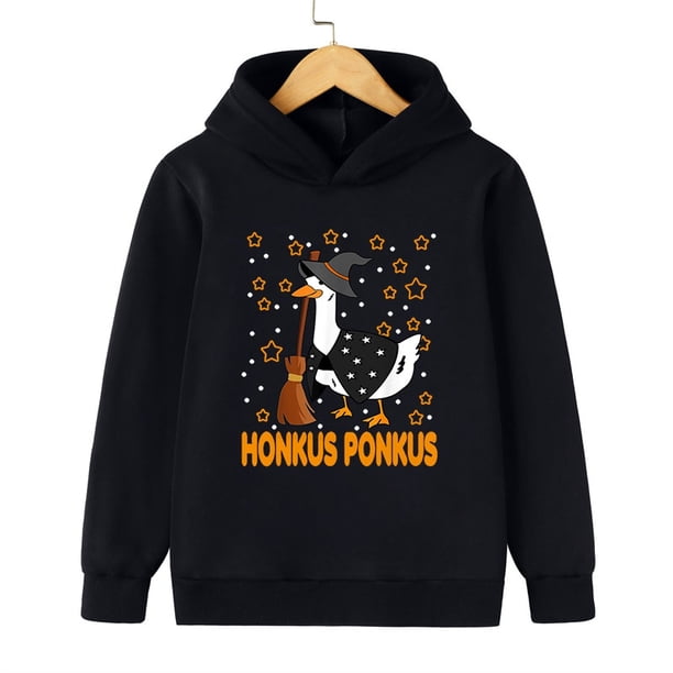 Honkus-Sudadera con capucha para niños y niñas, ropa con estampado de Ponkus, pato, bruja, divertido, de marca de dibujos animados, para Halloween