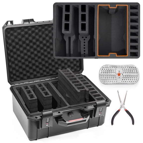 Kinghardcase TSA Approved Hard Pistol Case | Waterproof & Shockproof 5 Pistol Travel Case with 21 Magazine Slots & Desiccant for Secure Firearm Storage