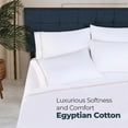 thumbnail image 2 of BNM Egyptian Cotton Embroidered Pillowcase Set, King, White-Charcoal, 2 of 6