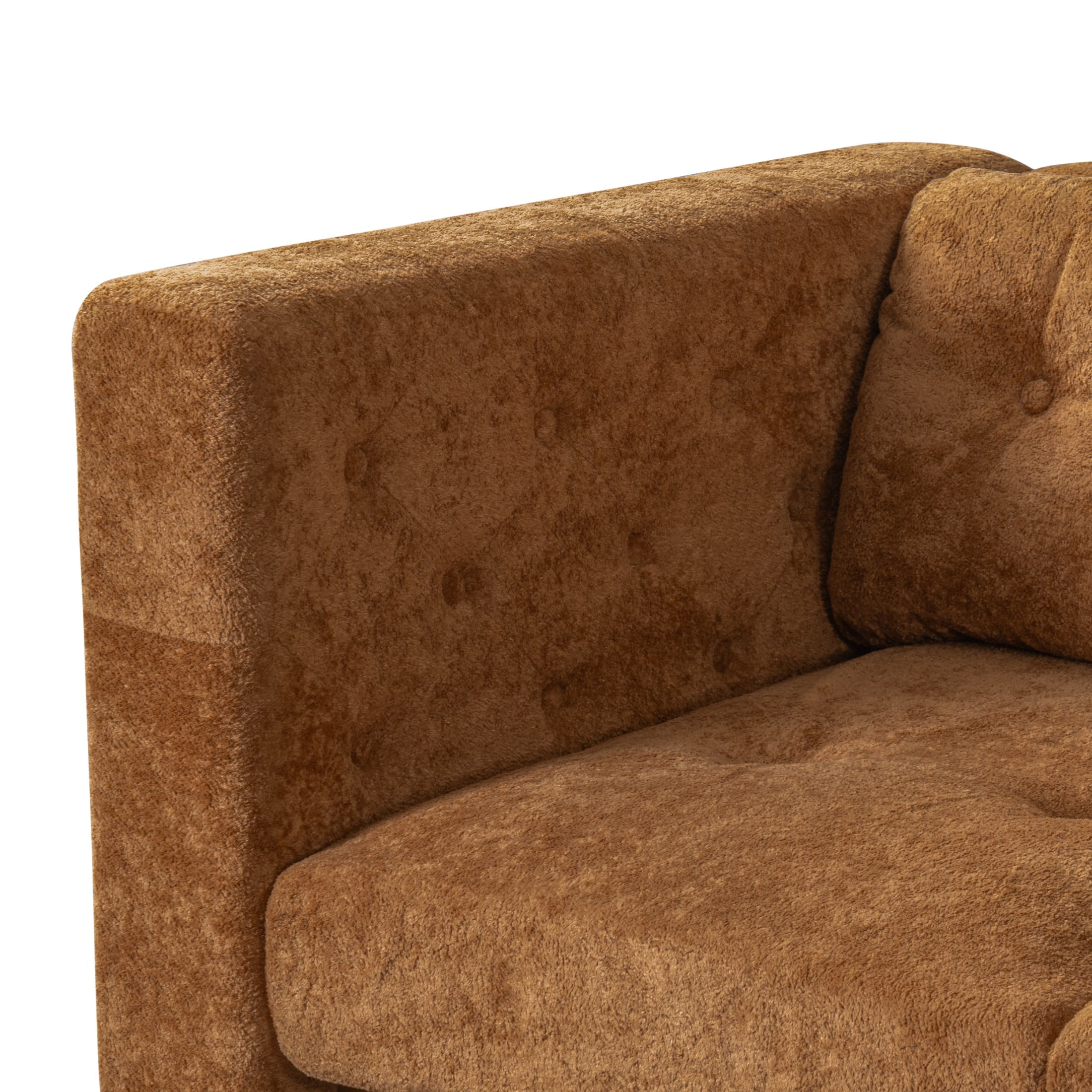 Christopher Knight Home 78" Modern Sofa with Chenille Upholstery, Tufted Pillow Back, 3 Seats, Orange
