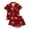 00@Red953, variant on Elegyee Toddler Girl's Halloween Pajamas Pumpkin Short Sleeve Button Down Shirt Shorts Sleepwear, Black, Size 3-4