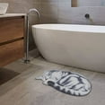 thumbnail image 2 of Lovely Cat Printed Rug, Waterproof Bath Mat, Wipeable Living Room Rug, Washable Bedside Rug, Bedroom Rug, Cat Kitchen Mat, Non-Slip Rubber Mat (Grey) 40×76CM, 2 of 5