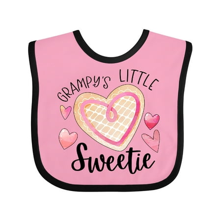 

Inktastic Grampy s Little Sweetie with Pink Heart Cookie Gift Baby Boy or Baby Girl Bib