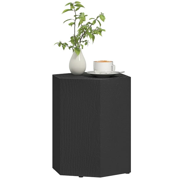 HOMCOM Hexagonal Side Table, Lightweight End Table, Black