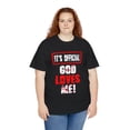 thumbnail image 5 of DJH Apparel | It's Official: God Loves Me Christian Unisex Cotton T-shirt, 5 of 7
