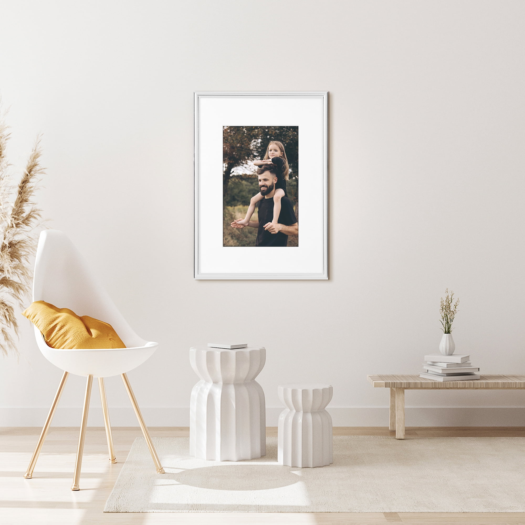 Unique Bargains Aluminum Modern Art Picture Frame for Photo and Poster Silver 4x6