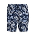 thumbnail image 6 of Daiia Dragon Mens Woven Stretch Pajama Short,Short Pajama Pants-Small, 6 of 7