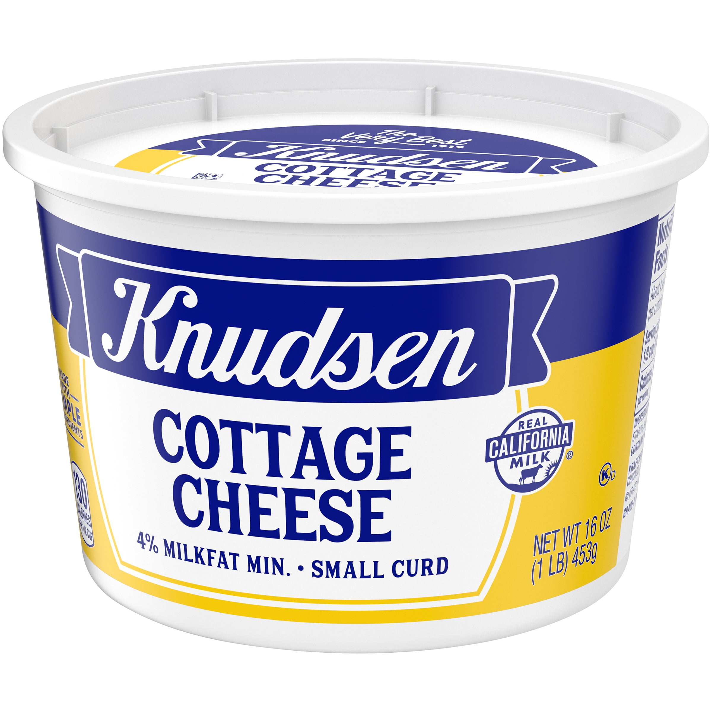 Knudsen Small Curd Cottage Cheese with 4% Milkfat, 16 oz Tub