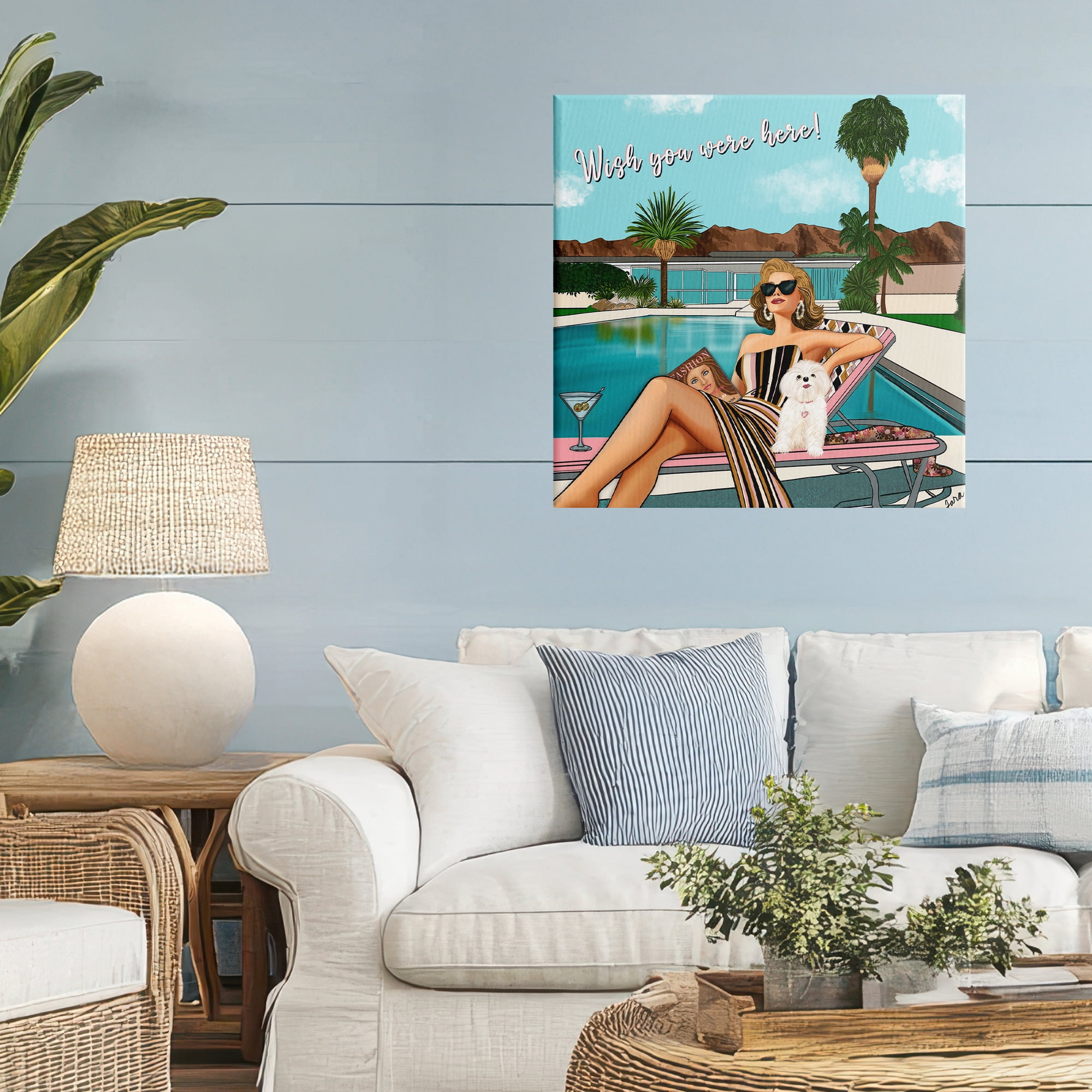Stupell Industries Wish You Were Here Palm Springs Canvas Wall Art, design by Tara Boone