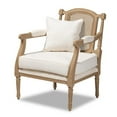 thumbnail image 1 of Baxton Studio Clemence Ivory Upholstered Whitewashed Wood Armchair, 1 of 10