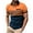 Orange, variant on Men's Short Sleeve Golf Shirt Quarter Zip Color Block Striped Pique Jersey Performance Athletic Quick Dry Tee for Tennis Summer Sports Lightweight Moisture Wicking Top