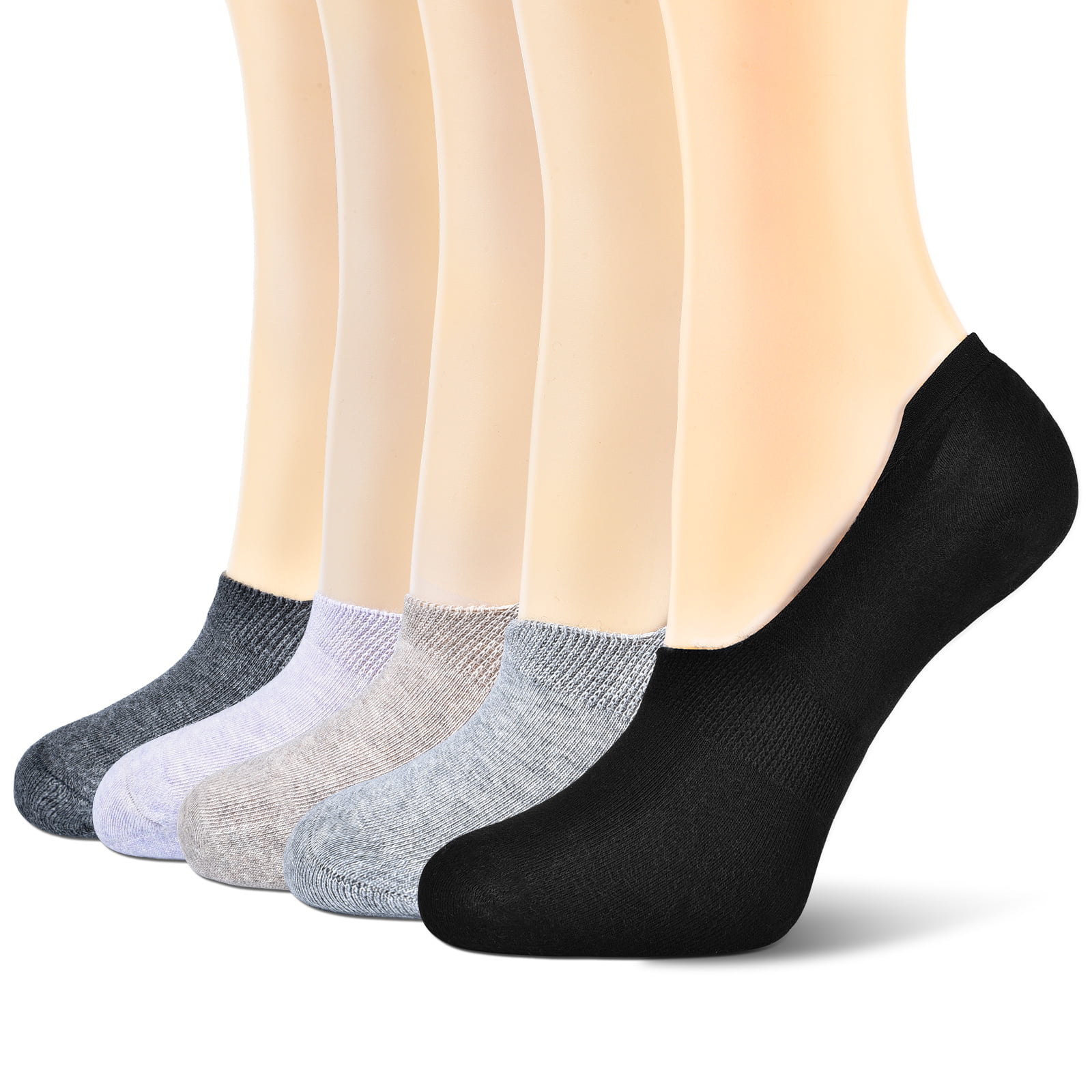 10pair Women's Cotton Antiskid Invisible Liner No Show Peds Low Cut Socks