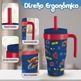 thumbnail image 3 of Magma Life Termo Acero Inoxidable para Niños Mini Flip 532 ml (18 oz), Doble Pared, Tapa Antiderrames con Popote, Mantiene Frío y Caliente, 3 of 6