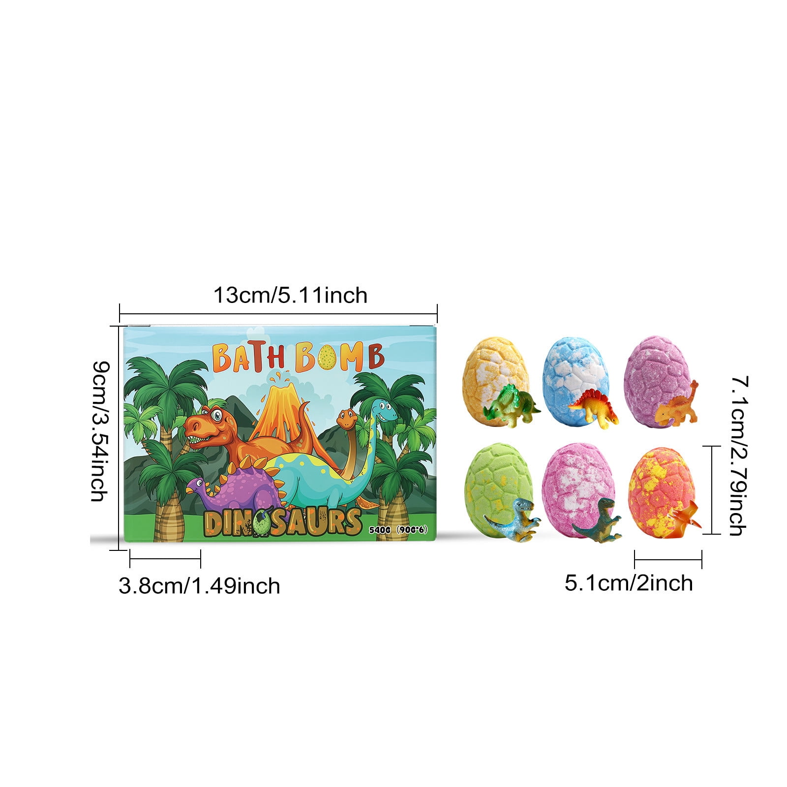Bath Bombs for Kids with Surprise Toys Inside, 6 Pack Organic Dinosaur Bath Bombs Gift Set, Natural Dinosaur Egg Bubble Bath, Easter Gifts for Kids, Easter Basket Stuffers, Bubble Bath Toys