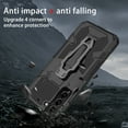 thumbnail image 6 of Dteck Samsung Galaxy S22 Case, Kickstand Military Grade Hard Plastic Hybrid Rugged Heavy Duty Anti-Fall Bumper Phone Cover with Belt Clip for Samsung S22 Case,Black, 6 of 6