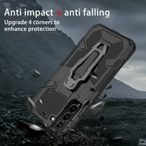 Dteck Samsung Galaxy S22 Plus Case, Kickstand Military Grade Hard Plastic Hybrid Rugged Heavy Duty Anti-Fall Bumper Phone Cover with Belt Clip for Samsung S22  Case,Black