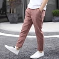 thumbnail image 2 of ZLBDYG Boys Cotton Linen Pants Summer Lightweight Athletic Running Joggers Pant Kids Teen Soft Elastic Waist Trousers Casual Clothes, 2 of 7