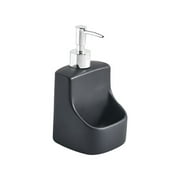 JOYWEI Dishwashing liquid dispenser, dishwashing liquid dispenser sponge holder, 390 ml capacity, 9.5 x 9.5 x 18 cm（black)
