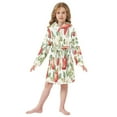 thumbnail image 6 of FORMRS Niños Bathrobe Unisex Hooded Robe Soft Plush Pajamas Sleepwear, Size 7-9T, Beige Apple Pattern, 6 of 7