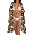 thumbnail image 3 of HELLHERO Breathable Long Kimono Swimsuit Cover Up for Beach High Quality Fabrics Loose Swimsuit Coverup, 3 of 6