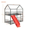 thumbnail image 6 of Kacho Bunk Bed with Slide Twin Over Twin, Metal House Bunk Bed for Kids, Floor Bunk Bed with Ladder and Full-Length Guardrails, Bed for Bedroom Dorm Childroom, No Box Spring Needed, Red, 6 of 7