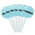 thumbnail image 1 of Shameka Cupcake Picks Toppers - Set of 6 - Blue Speckles, 1 of 1