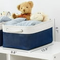 thumbnail image 3 of TESPERT Large Storage Baskets - Collapsible EVA Organizer Bins with Handles for Shelves, Nursery, Office (13.8x9.8x6.7") - Space Saving & Multi-Purpose, White & Blue, 3 of 9