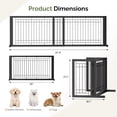 thumbnail image 2 of Free Standing Dog Gate, 21" Height Pet Gate Extra Wide Dog Gates for Stairs Doorways Front Porch Fireplace, 37" - 68" Wide Metal Adjustable Pet Fence Indoor, Black, 2 of 9
