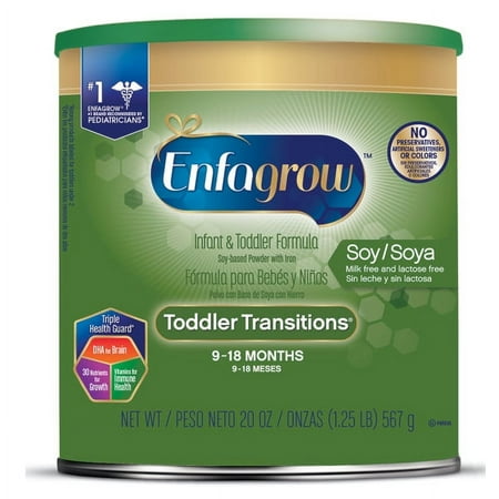 Enfagrow Toddler Transitions GMO and Lactose-Free Powder Toddler Formula, 20 oz Canister