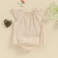 thumbnail image 7 of BemeyourBBs Baby Girl Bubble Romper Newborn Flying Sleeveless Bodysuit Solid Cotton Linen Jumpsuit 3 6 12 18 24 Month Clothes, 7 of 7