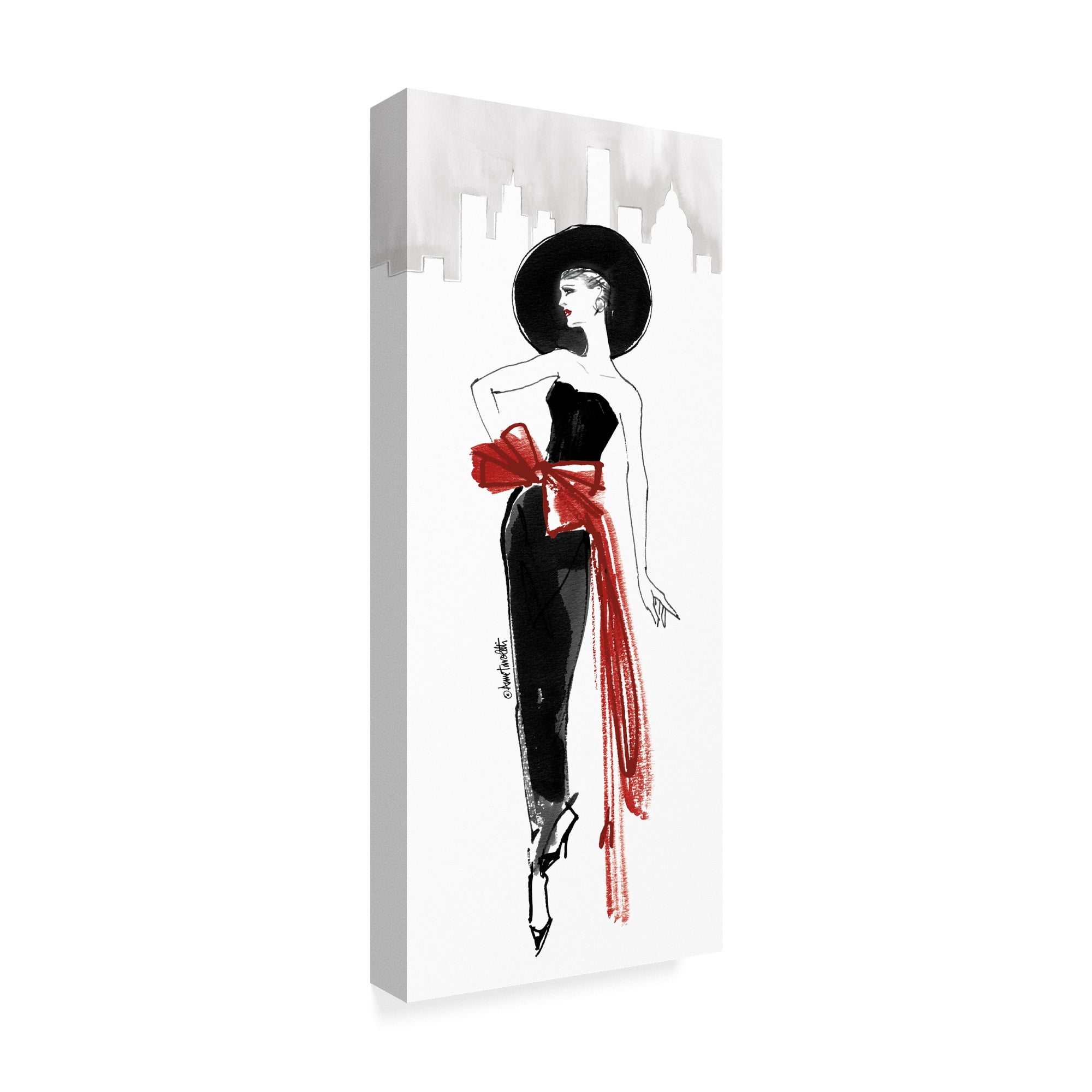 Trademark Fine Art 'Fifties Fashion IV Red Scarf' Canvas Art by Anne Tavoletti
