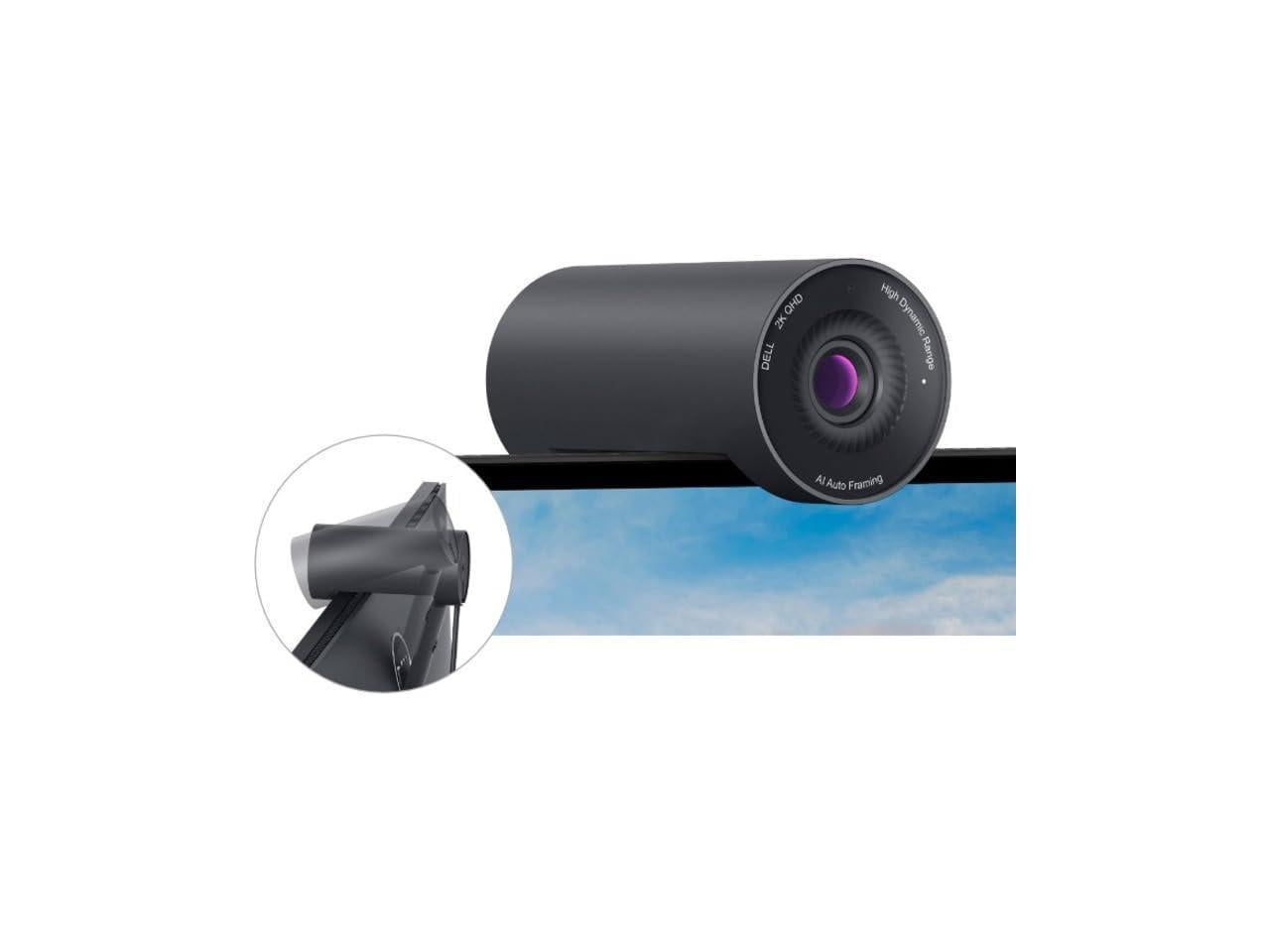 Dell WB5023 Webcam - 60 fps - USB 2.0 Type A - 2560 x 1440 Video - CMOS Sensor - Auto-focus - 4x Digital Zoom - Microphone - Display Screen, Computer, Monitor