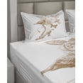 thumbnail image 4 of Ambesonne Victorian Fitted & Top Sheet Set with Shams, Nostalgic Butterflies, Brown White, 4 of 5