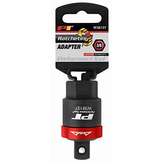 Performance Tool W38137 3/8-Inch Drive Reversible Ratcheting Breaker Bar Adapter - Converts Breaker Bar or Sliding T-Handle into a Ratchet