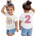 thumbnail image 2 of Girls 2nd Birthday Shirt Outfit Two Years Birthday Gift for Party Short Sleeve Tshirt, 2 of 5