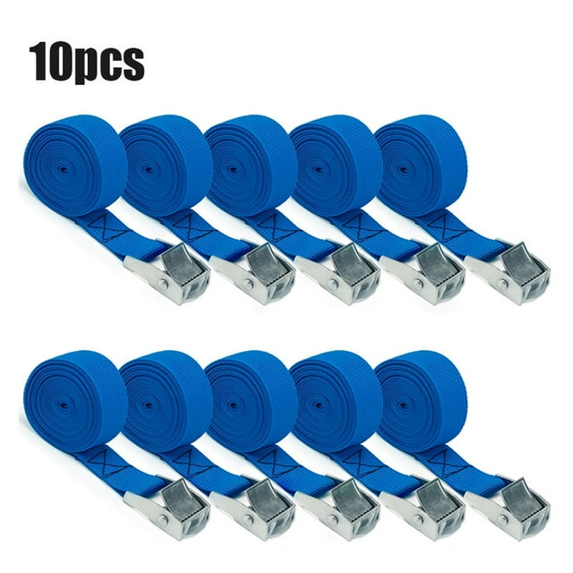 10 Pcs 3 Sangles de Fixation Réutilisables Réglables avec Boucles en Alliage Antirouille Boucle à Came Sangle de Serrage pour Fixation Sécurisée de Cargaison