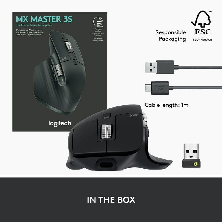  Logitech MX Master 3S for Business, Wireless Mouse