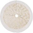 thumbnail image 4 of White Christmas Tree Skirt, 48 Inches White Gold Tree Skirt Christmas Flower Branch Pattern (flower), 4 of 5
