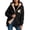 Black, variant on Womens Halloween Zip Up Hoodies Ghost Printed Sherpa Lined Hooded Jackets Soft Fleece Zipper Outerwear Novelty Spook Season Party Wear XXXL