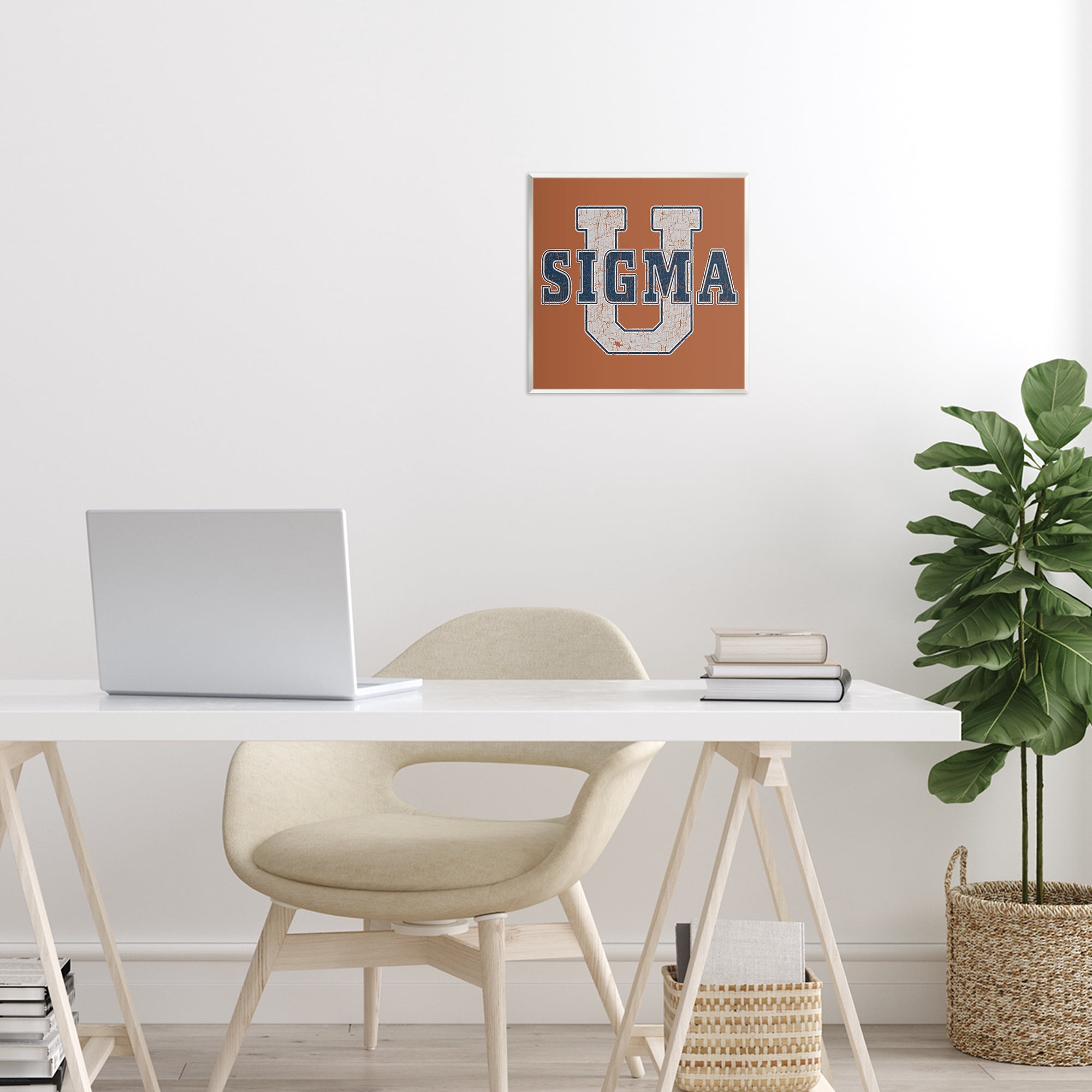 Stupell Industries Sigma University on Brown Wall Plaque Art, design by Grotto Studios