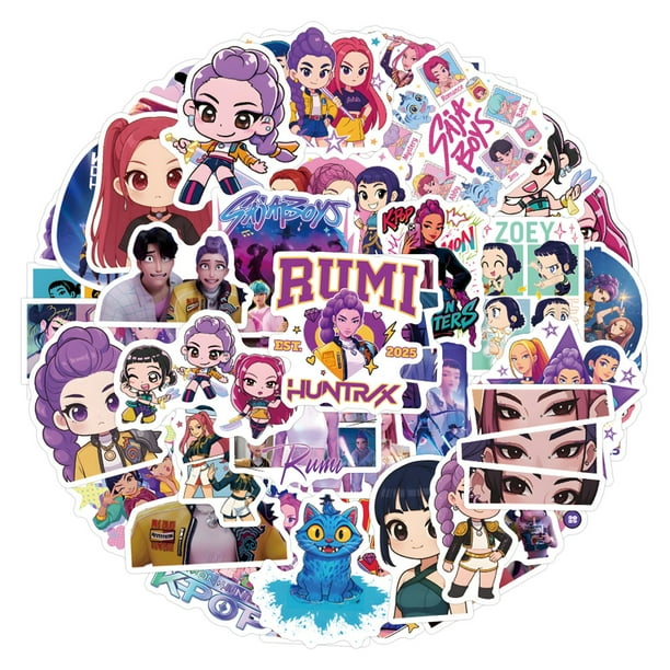55 PCS KPop Demon Hunters Stickers Cute Cartoon Characters Waterproof Decals for Water Bottles, Computers, Skateboards,Great Gifts for Fans